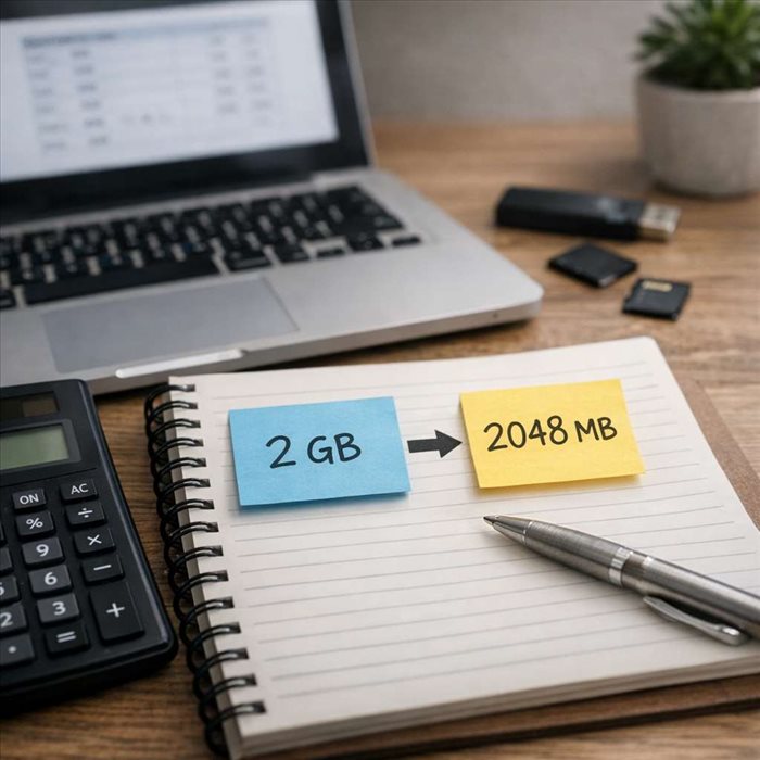 Comment convertir 2 Go en Mo : guide simple et rapide
