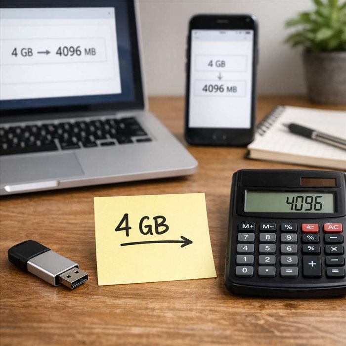 Comment convertir 4 Go en Mo ? Conversion simple et rapide